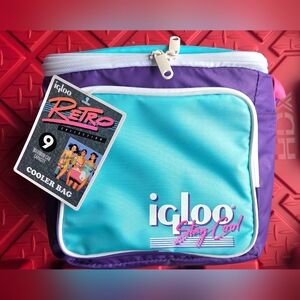 Igloo Retro Series Cooler Bag in Purple and Aqua